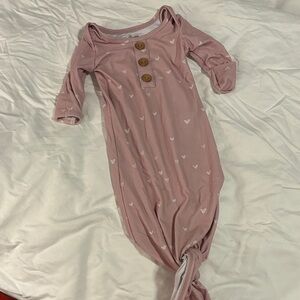 Caden Lane Blush Baby Gown with Heart Accents